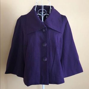 Purple lined swing coat with pockets